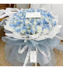 鲜花：星辰大海 99枝碎冰蓝