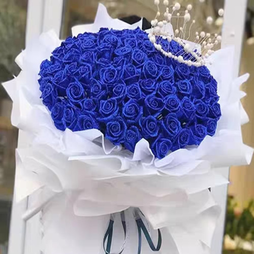 鲜花：相伴不离 66枝蓝玫瑰