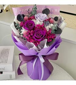 永生花：紫色小花束