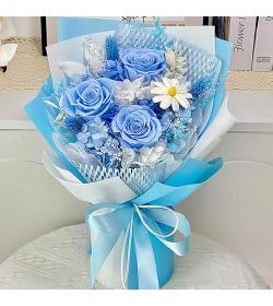 永生花：蓝色小花束