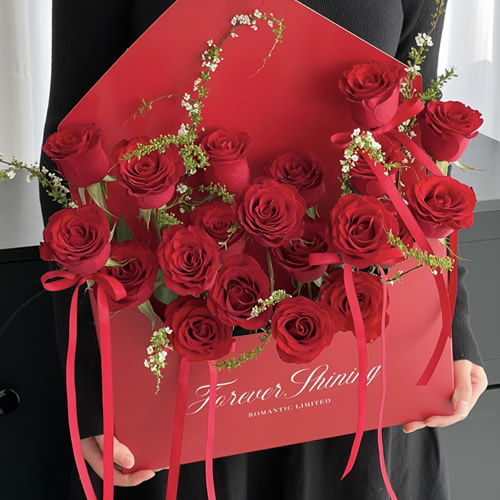 鲜花：有你相随  19枝红玫瑰