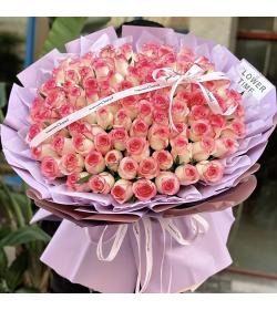 鲜花：爱莎公主 99枝艾莎玫瑰