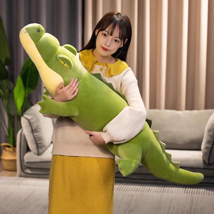 可爱鳄鱼公仔毛绒玩具懒人枕头抱枕，绿色粉色可以选